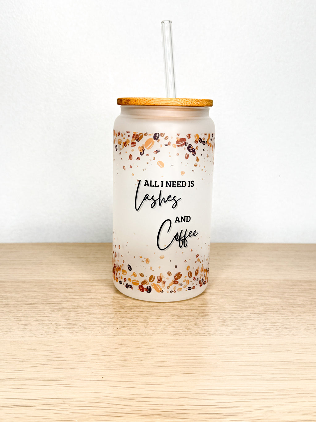 Verre Tumbler en vitre avec couvercle en bois | PLUSHEE